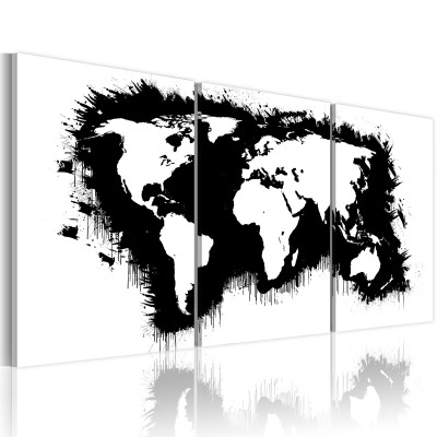 Πίνακας - The World map in black-and-white