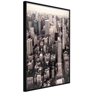 Αφίσες New York from a Bird's Eye View Μαύρη κορνίζα