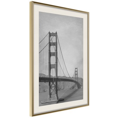 Πόστερ με κορνίζα Bridge in San Francisco II Χρυσή κορνίζα με πασπαρτού