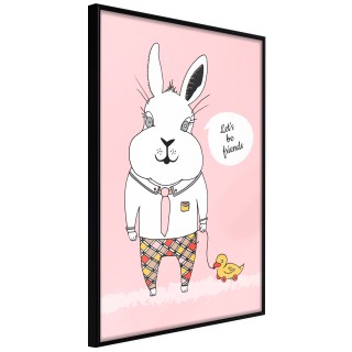 Αφίσες Friendly Bunny Μαύρη κορνίζα