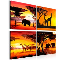 Πίνακας - African Animals (4 Parts)