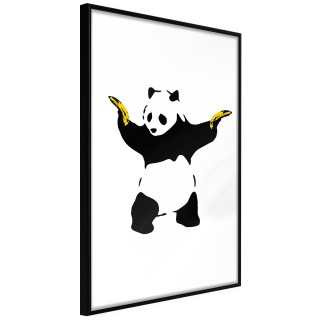 Αφίσες Banksy: Panda With Guns Μαύρη κορνίζα