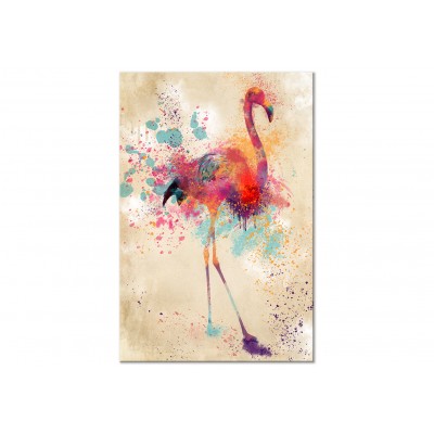 Πίνακας - Watercolor Flamingo (1 Part) Vertical
