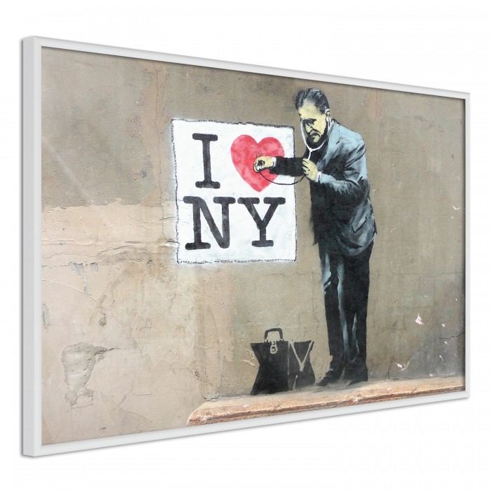 Πόστερ με κορνίζα Banksy: I Heart NY Μαύρη κορνίζα