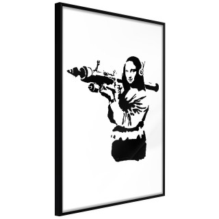 Αφίσες Banksy: Mona Lisa with Bazooka II Μαύρη κορνίζα