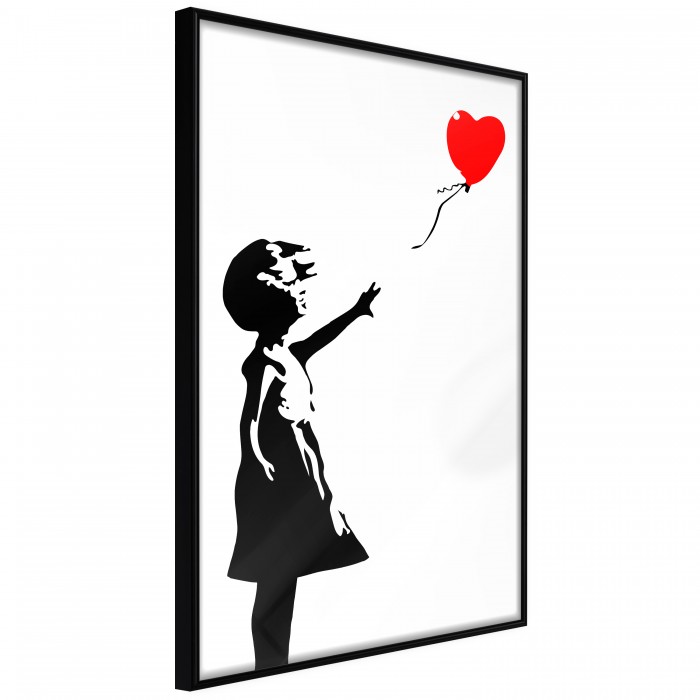 Πόστερ με κορνίζα Banksy: Girl with Balloon I Μαύρη κορνίζα