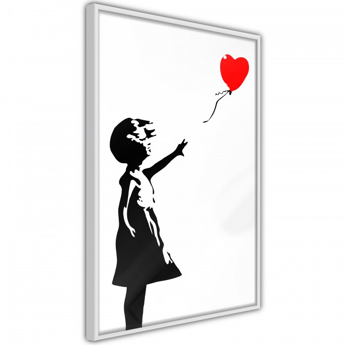 Πόστερ με κορνίζα Banksy: Girl with Balloon I Μαύρη κορνίζα