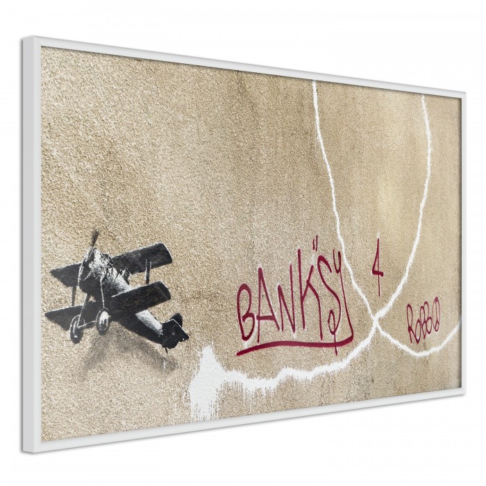 Πόστερ με κορνίζα Banksy: Love Plane Μαύρη κορνίζα