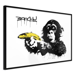Πόστερ με κορνίζα Banksy: Banana Gun II Μαύρη κορνίζα