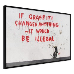 Πόστερ με κορνίζα Banksy: If Graffiti Changed Anything Μαύρη κορνίζα