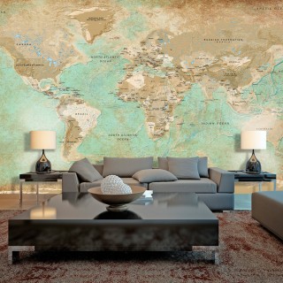 Ταπετσαρία XXL - Turquoise World Map II