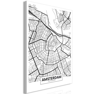 Πίνακας - Map of Amsterdam (1 Part) Vertical