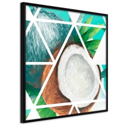 Πόστερ με κορνίζα Tropical Mosaic with Coconut (Square) Μαύρη κορνίζα