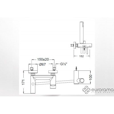 Μπαταρία λουτρού Eurorama Tonda 145210DE-100