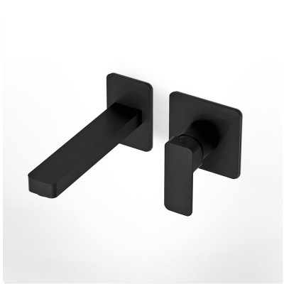 Μπαταρία Νιπτήρος εντοιχισμού 2 οπών Eurorama Quadra 144904-400 Black Matt