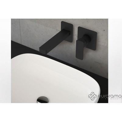 Μπαταρία Νιπτήρος εντοιχισμού 2 οπών Eurorama Quadra 144904-400 Black Matt