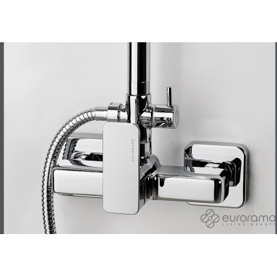 Στήλη ντους με Μπαταρία και κολώνα Σταθερού ύψους 117cm Eurorama Quadra 144066-100