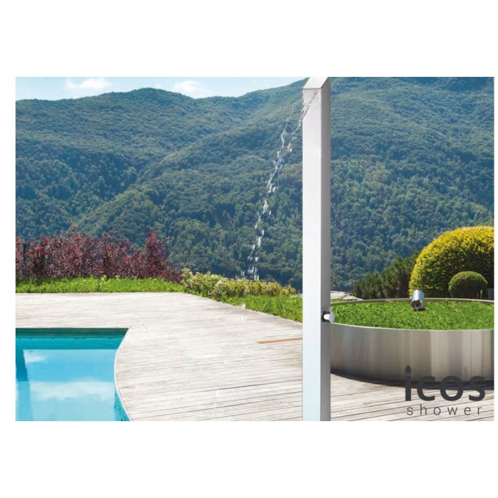 Στήλη Ντουζ Dike Icos Επιδαπέδια 2 εξόδων Ύψος 208 Εκ. Inox DIKE