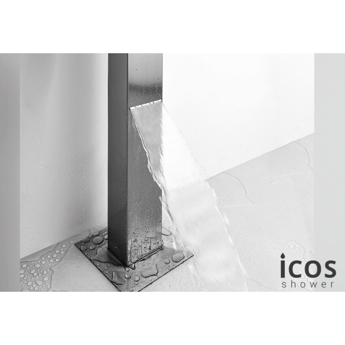 Στήλη Ντουζ Dike Icos Επιδαπέδια 2 εξόδων Ύψος 208 Εκ. Inox DIKE
