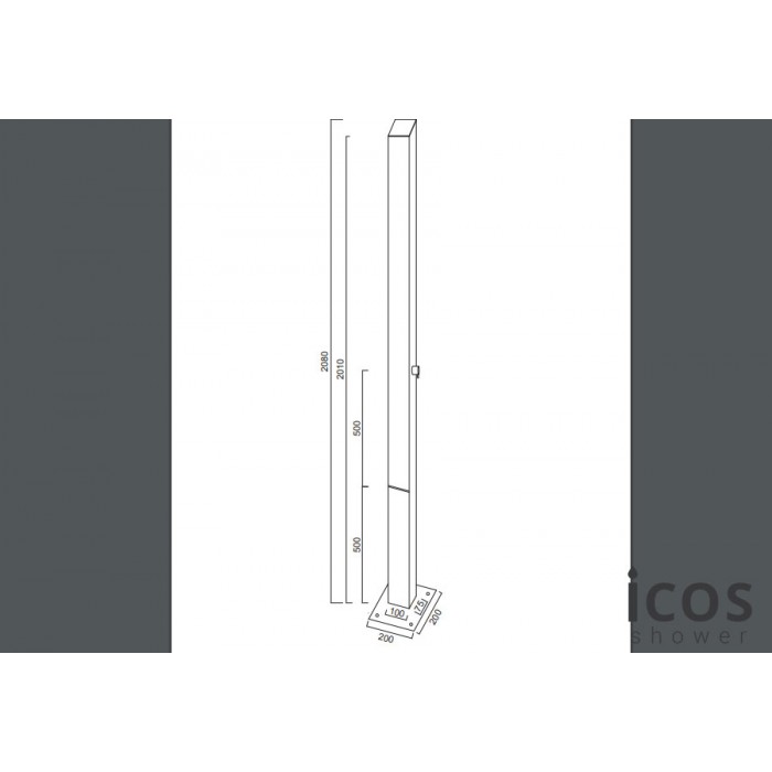 Στήλη Ντουζ Dike Icos Επιδαπέδια 2 εξόδων Ύψος 208 Εκ. Inox DIKE