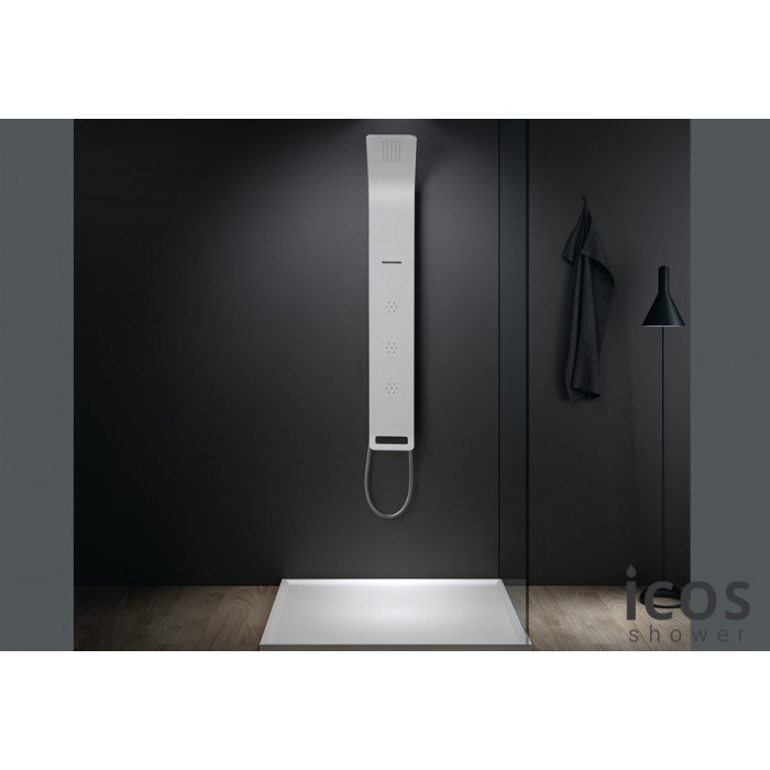 Στήλη Ντούς-Υδρομασάζ Icos Shower Astrea-300 Θερμομικτική White Matt 4 Εξόδων
