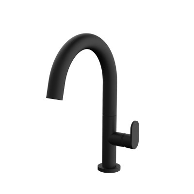 Μπαταρία νιπτήρος μεσαίου ύψους Armando Vicario Slim 500040-400 Μαύρο Matt