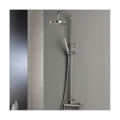 Στήλη ντους με Μπαταρία και κολώνα με ρυθμιζόμενο ύψος από 83cm - 144cm Armando Vicario Slim 500065-110 Inox