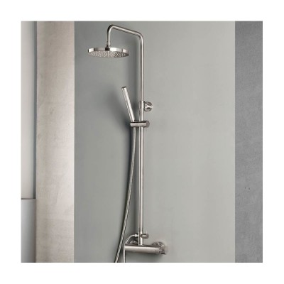 Στήλη ντους με Μπαταρία και κολώνα με ρυθμιζόμενο ύψος από 83cm - 144cm Armando Vicario Industrial 512065-110 Inox