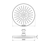 Ανακλινόμενη Κεφαλή ABS Ø20 Με Μπράτσο Οροφής 20cm E044075-100 + C12000 Χρωμέ