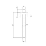 Ανακλινόμενη Κεφαλή ABS Ø20 Με Μπράτσο Οροφής 20cm E044075-100 + C12000 Χρωμέ