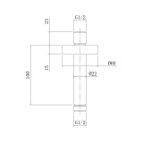 Ανακλινόμενη Κεφαλή Brass Ø20 Με Μπράτσο Οροφής 10cm E044076-100 + C11000 Χρωμέ
