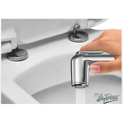 Μίκτης εντοιχισμού 2 οπών με ντουζάκι για μπιντέ La Torre 45211-400 Mαύρο Matt