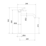 Μπαταρία νιπτήρος επικαθήμενη La Torre New Tech 12507-400 Μαύρο Matt