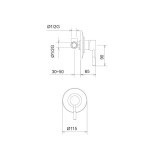 Μίκτης Εντοιχισμού 1 Εξόδου La Torre New Tech 12051SP-400 με μεγάλη Ροζέτα R12000/6244-400 Μαύρη Ματ
