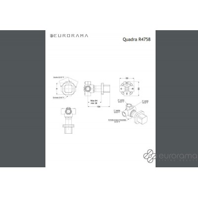 Εκτροπέας εντοιχισμού 3 εξόδων Eurorama Quadra R4758-110 Inox