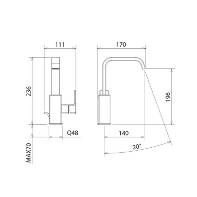 Μπαταρία Νιπτήρος Profili-Plus La Torre Χρωμίου 46601-100