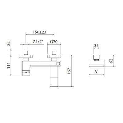 Μπαταρία Λουτρού La Torre Profili Plus 46019-100