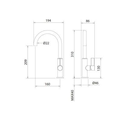 Μπαταρία νιπτήρος La Torre Taya 40601-100