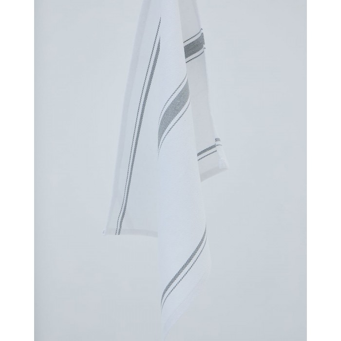 Βαμβακερό Ριγέ Ποτηρόπανο Marra 40x50cm 40x50cm Άσπρο