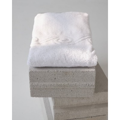 Βαμβακερό Πετσετέ Ανάγλυφη Φάσα Heron 50x75cm 50x75cm Άσπρο