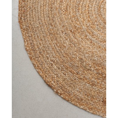 Πλεκτό χαλάκι Trecase Διάμετρος 90cm Μπεζ