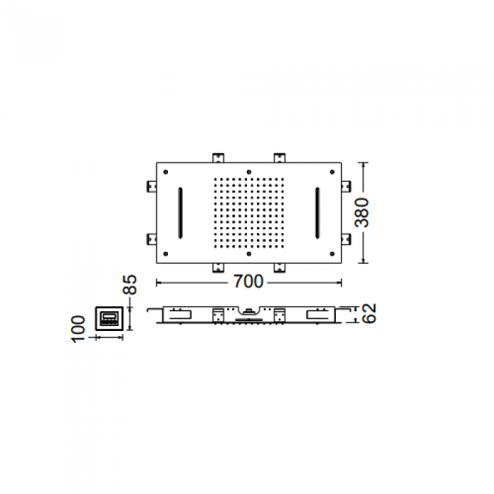 Κεφαλή Εντοιχισμού Almar Temptation XXL Dual Flow E044110-100