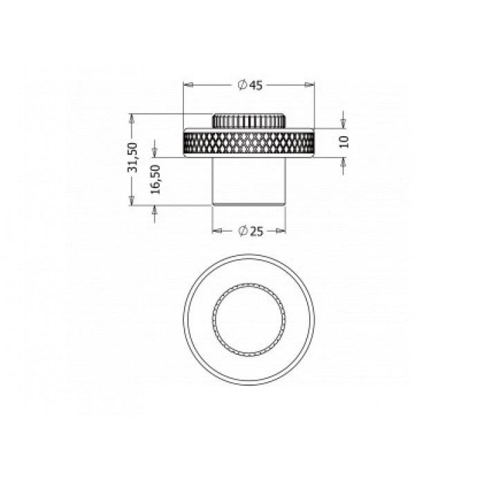 Στοπ δαπέδου αλουμινίου με λάστιχο νίκελ Φ45 061-X001 Metalor