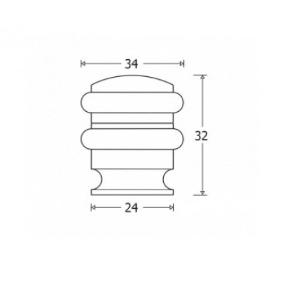 Στοπ πόρτας δαπέδου αλουμινίου με διπλό λάστιχο σε μαύρο χρώμα 061-Β002 Metalor