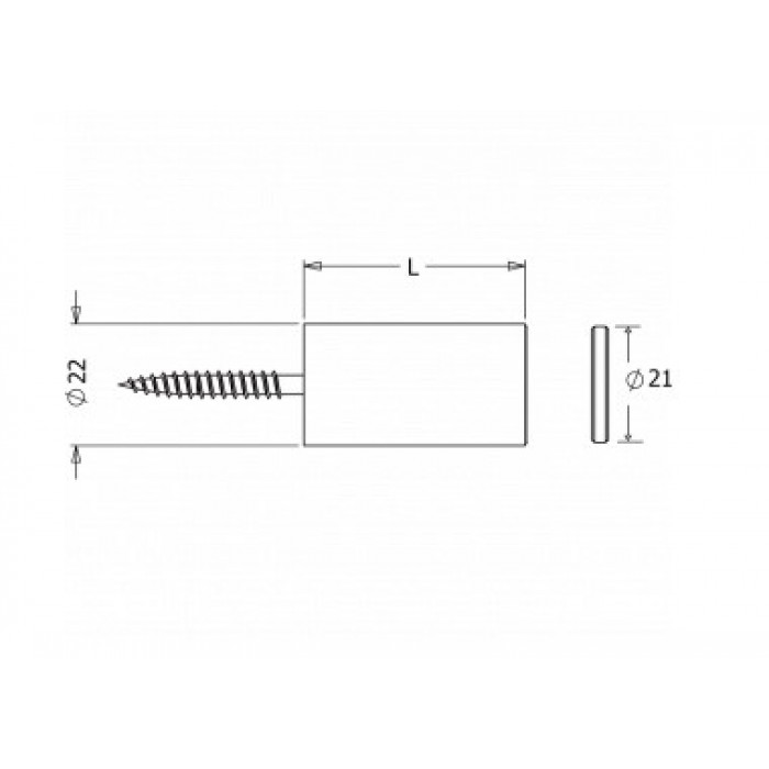 Μαγνητικό στοπ ανοξείδωτο τοίχου inox ματ 067-S060 60mm Metalor