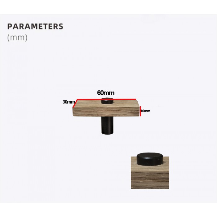 Ξύλινο Κρεμαστράκι Μονό Άβαφο απο Μασίφ Ξύλο Δρύς Πλατύβενη Βορείου Αμερικής με Μαύρο Αποστάτη σειρά 1060