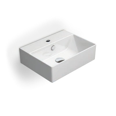 Νιπτήρας μπάνιου σε λευκό χρώμα Gsi Kube-X Slim Rim 9485-300 45x35 cm