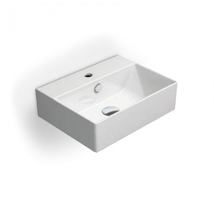 Νιπτήρας μπάνιου σε λευκό χρώμα Gsi Kube-X Slim Rim 9485-300 45x35 cm