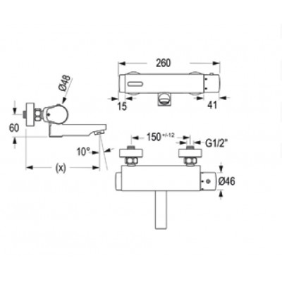 Ηλεκτρονική-θερμοστατική μπαταρία Conti 110.307.11