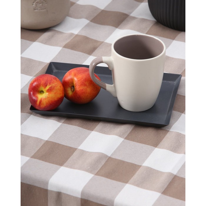 Τραπεζομάντηλο Μεγάλο Καρώ Νηματοβαφή Cabanna 8 ατόμων | 135x200cm Μπεζ